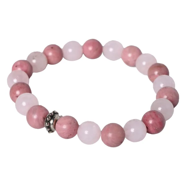 Healing Gemstone Bracelet Rose Quartz and Rhodonite