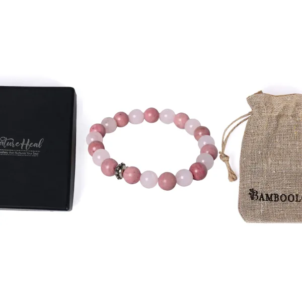 Healing Gemstone Bracelet Rose Quartz and Rhodonite