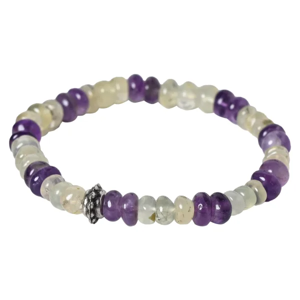 Amethyst & Prehnite Healing Bracelet – Elevate Spirit & Calm