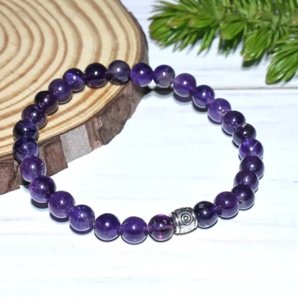 Real Certified Amethyst Stone Healing Bracelet | Powerful Stone For Protection & Inner Cleansing