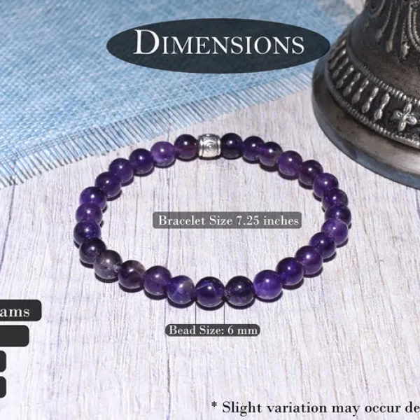 Real Certified Amethyst Stone Healing Bracelet | Powerful Stone For Protection & Inner Cleansing