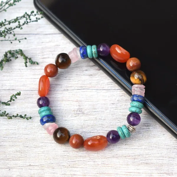 Natural Certified Seven Chakra Bracelet For Opening All 7 Chakras