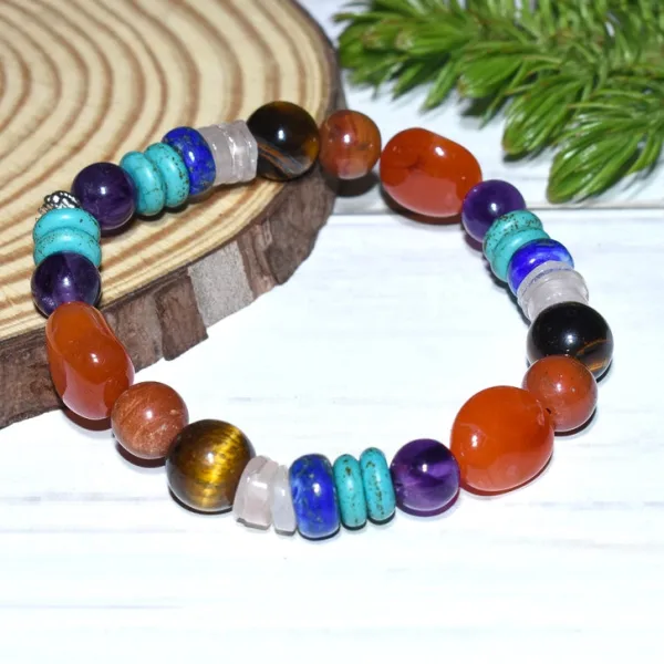 Natural Certified Seven Chakra Bracelet For Opening All 7 Chakras