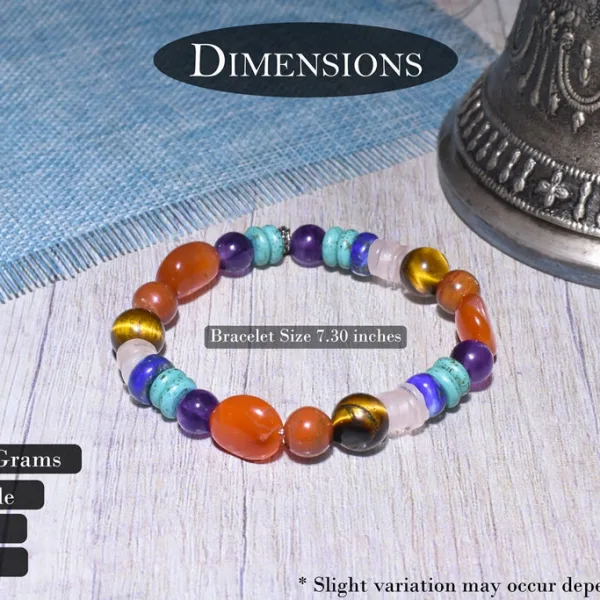 Natural Certified Seven Chakra Bracelet For Opening All 7 Chakras