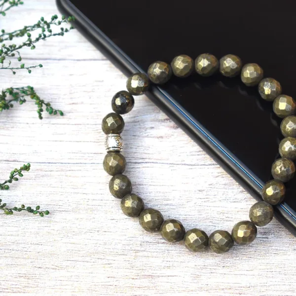Natural Certified Pyrite Bracelet For Creativity and Energy