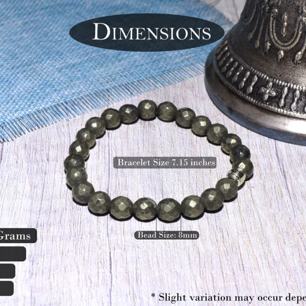Natural Certified Pyrite Bracelet For Creativity and Energy