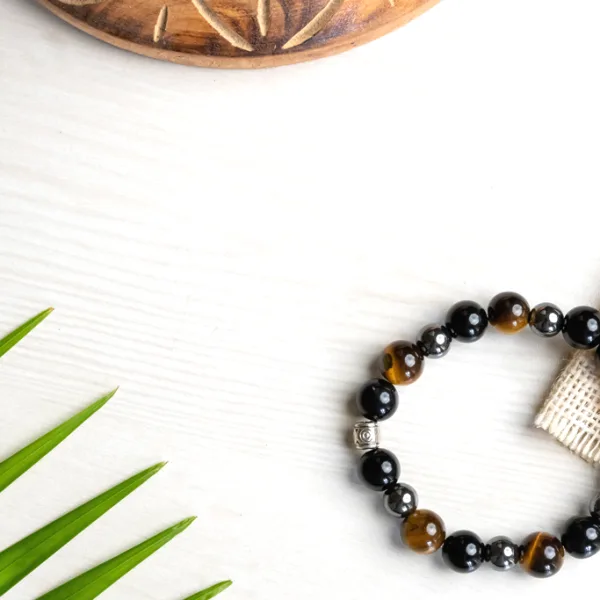 Black Obsidian, Tiger Eye And Hematite Bracelet for Cleansing, Clarity, Strong Mind, Grounding And Better Health