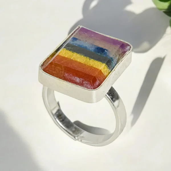 Seven Chakra Adjustable Ring