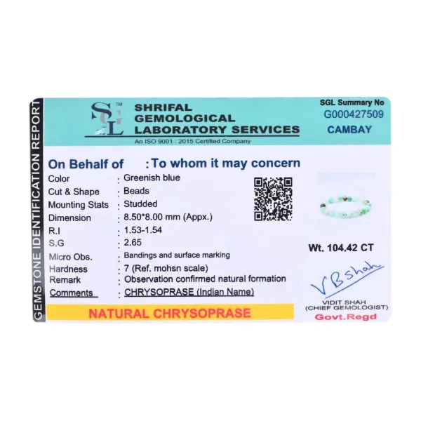 Natural Chrysoprase Bracelet – Healing, Abundance & Heart Energy