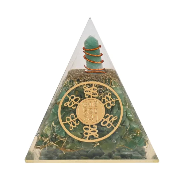 Green Jade Pyramid Harmony Luck and Abundance Amplifier for Home