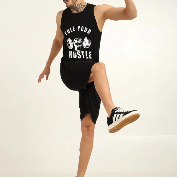 Men's Bamboo Fabric Workout Gym Vest | Black