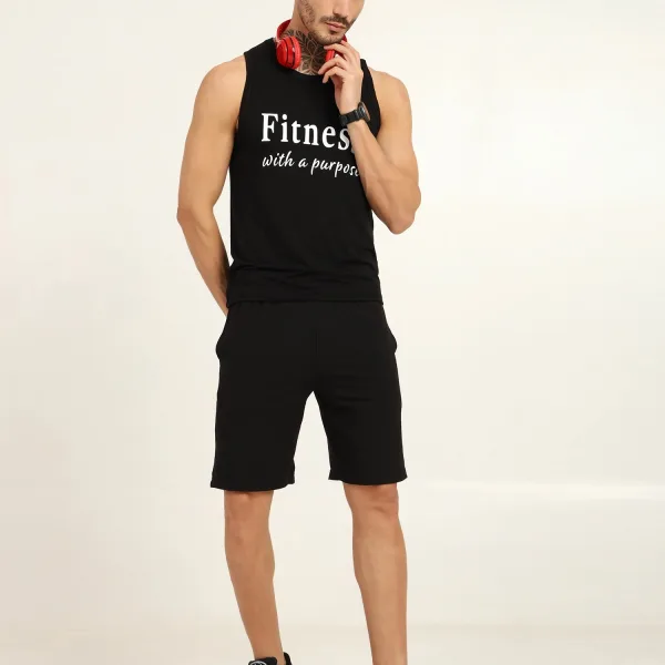 Men’s Bamboo Gym Vest – Soft, Breathable Workout Tank in Black