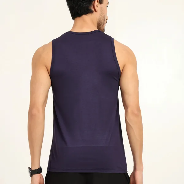 Men’s Bamboo Gym Vest – Soft, Breathable Workout Tank in Navy Blue