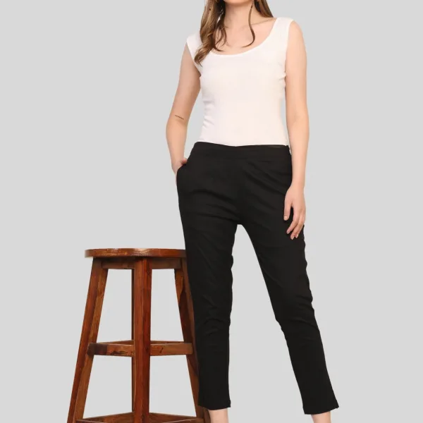 Women’s Linen Palazzo Pants – Effortless Style & Breathable Comfort | Black