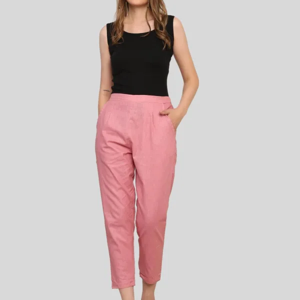 Women’s Linen Palazzo Pants – Effortless Style & Breathable Comfort | Pink