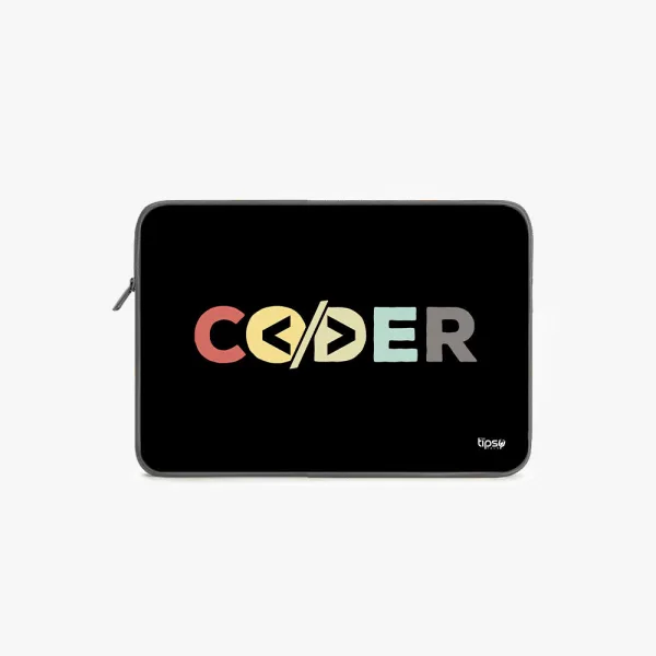 "CODER: IT PERSON" Laptop Sleeves:Bold Modern Design for Every Size