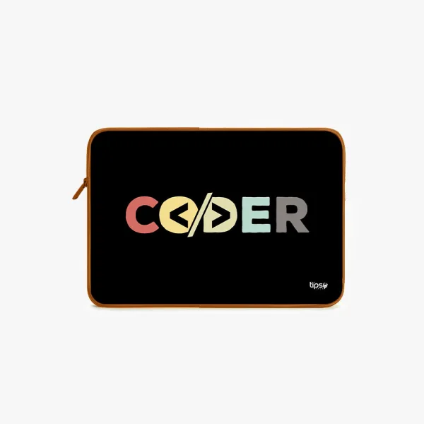 "CODER: IT PERSON" Laptop Sleeves:Bold Modern Design for Every Size