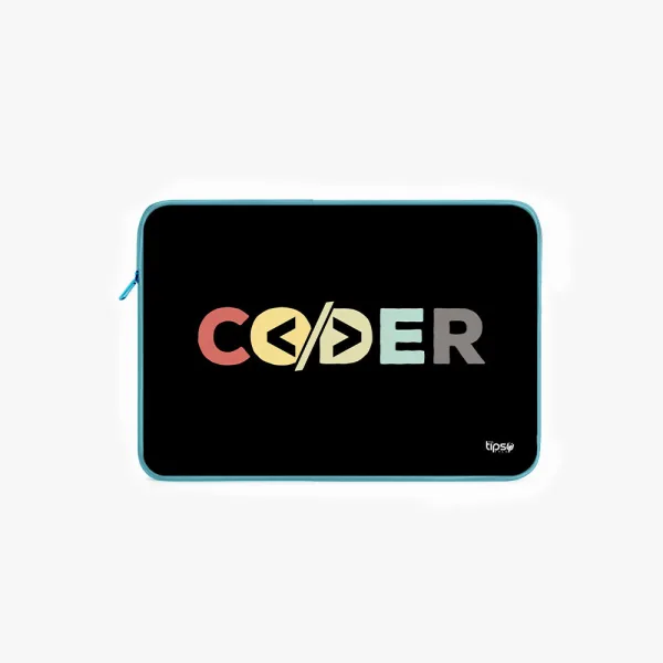 "CODER: IT PERSON" Laptop Sleeves:Bold Modern Design for Every Size