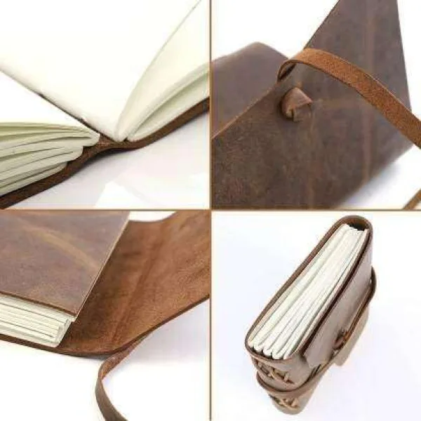 Leather Journal Diary with Antique String Closure Handmade 200 Pages
