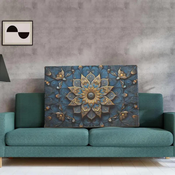 Mandala Art Canvas Painting with Frame for Wall Decor