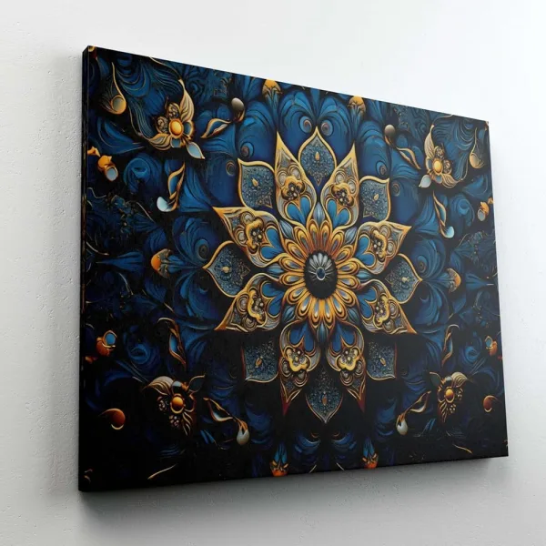 Mandala Art Canvas Painting with Frame for Wall Decor