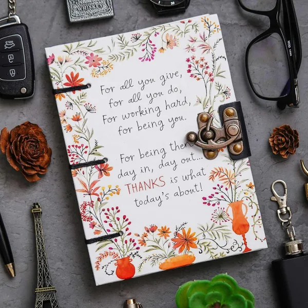 Handmade Printed Cardboard Journal Diary with Buckle Lock – Classic