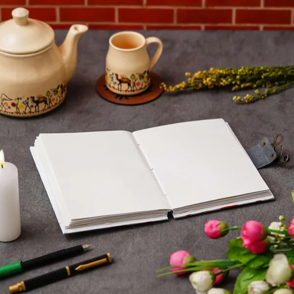 Handmade Printed Cardboard Journal Diary with Buckle Lock – Classic