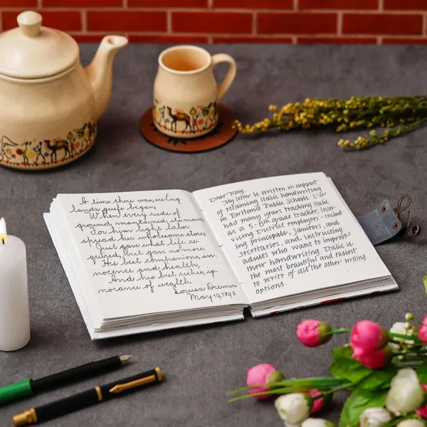 Handmade Printed Cardboard Journal Diary with Buckle Lock – Classic