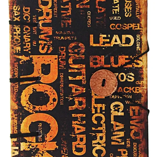 Handmade Printed Cardboard Journal Diary with String Closure