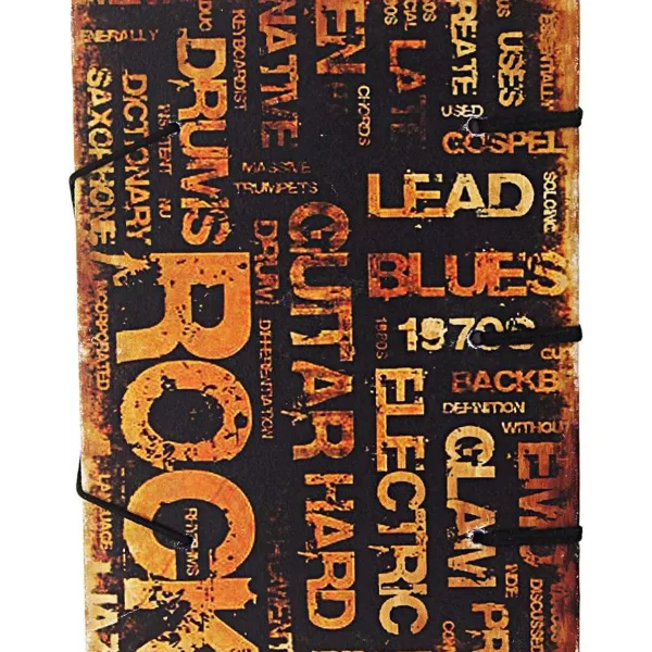 Handmade Printed Cardboard Journal Diary with String Closure