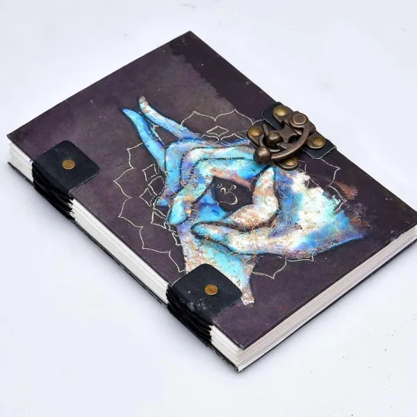Handmade Printed Cardboard Journal Diary with Buckle Lock
