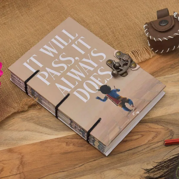 Handmade Printed Cardboard Journal Diary With Buckle Lock 200 Pages