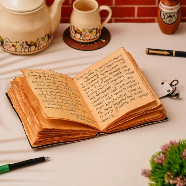 Vintage Handmade Genuine Leather Diary String Closure