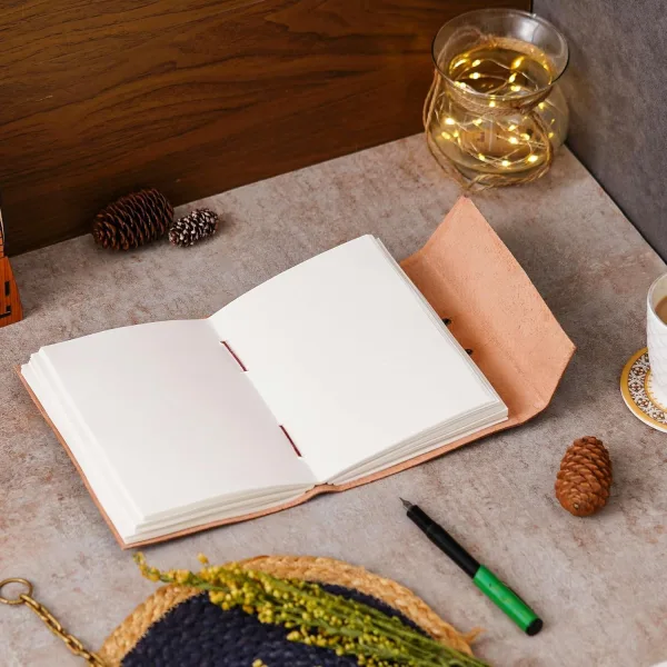 Vintage Handmade Genuine Leather Diary Journal – 200 Unruled Pages