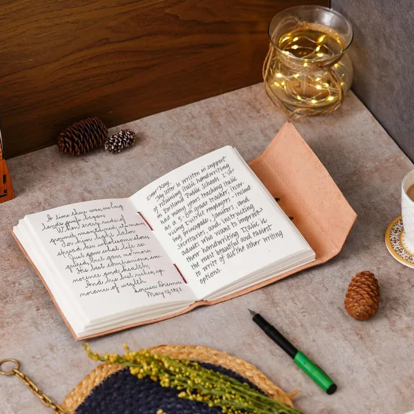 Vintage Handmade Genuine Leather Diary Journal – 200 Unruled Pages