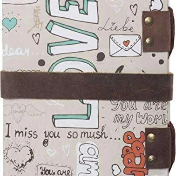 Handmade Printed Cardboard Journal Diary with String Closure – 200 Pages