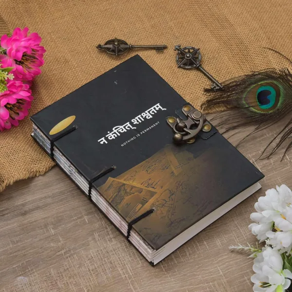 Vintage Look Buckle Lock Writing Diary Handmade Notebook