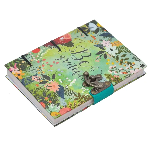 Printed Cardboard Diary with Buckle Lock and 200 Writing Pages