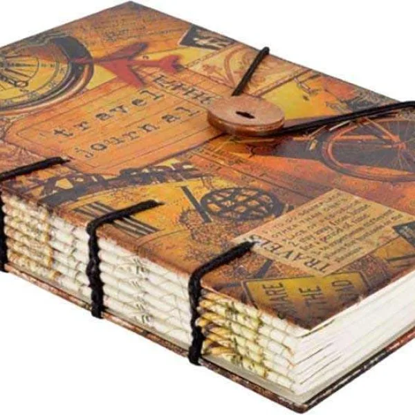 Handmade Buckle Lock Journal Unruled 200 Pages Vintage Style