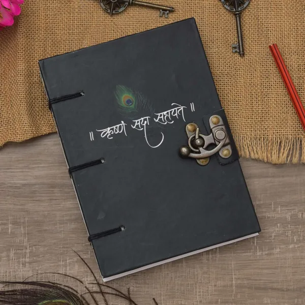 Art Printed Buckle Lock Diary for Personal Notes and Sketching