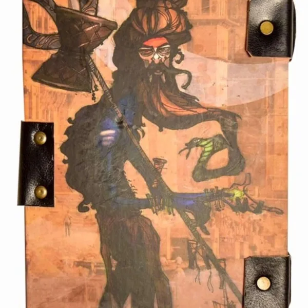 Handmade Printed Cardboard Journal with Buckle Lock – Artisan Style