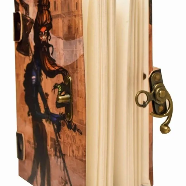 Handmade Printed Cardboard Journal with Buckle Lock – Artisan Style