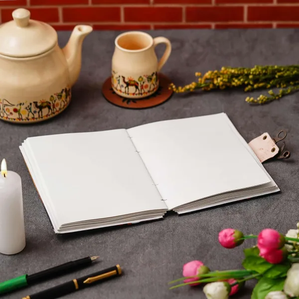 Handmade Printed Cardboard Journal with Buckle Lock – 200 Pages
