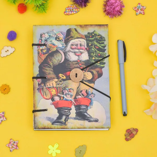 Handmade Printed Cardboard Journal Diary – Unruled 200 Pages