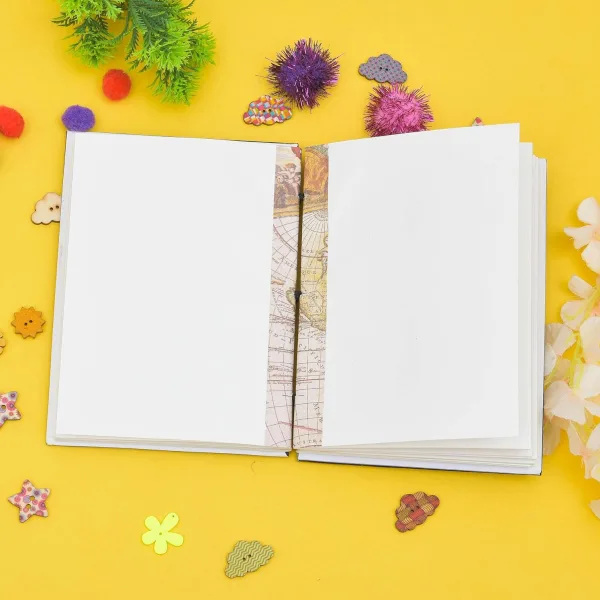 Handmade Printed Cardboard Journal Diary – Unruled 200 Pages