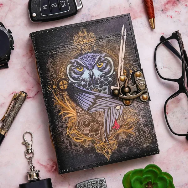 Vintage Genuine Leather Diary with Antique String Closure – Handmade