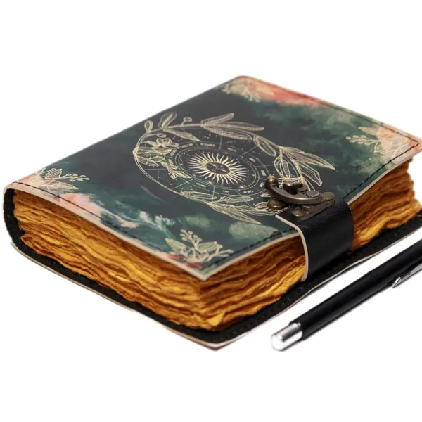 Genuine Leather Vintage Journal with Antique Lock Closure – 200 Pages