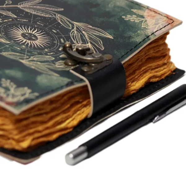 Genuine Leather Vintage Journal with Antique Lock Closure – 200 Pages