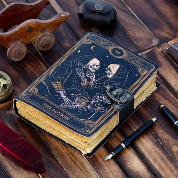 Genuine Leather Vintage Journal with Antique Lock Closure – Premium