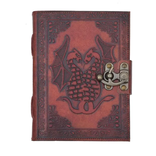 Vintage Leather Journal Diary with Metal Lock – Handmade Journal